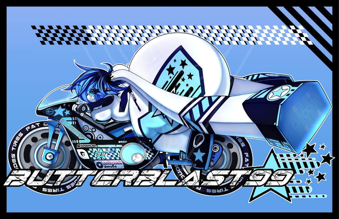 Biker ButterBlast Debut Side View Print