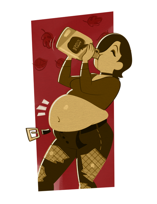 Fat Fall Girls 5'' Stickers