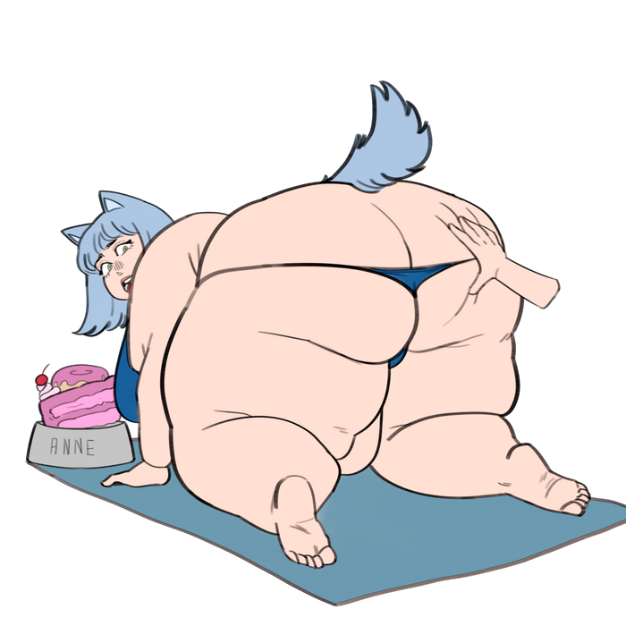 Fat Cat Munching From Bowl Sticker