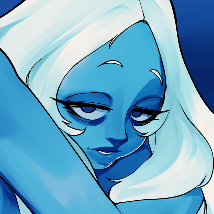 Diamond Blue Laying Print