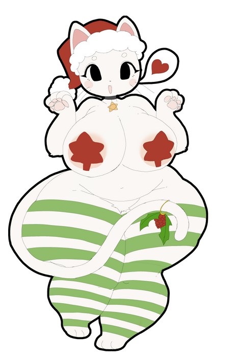 Hyper Cat Christmas Wrapped Sticker