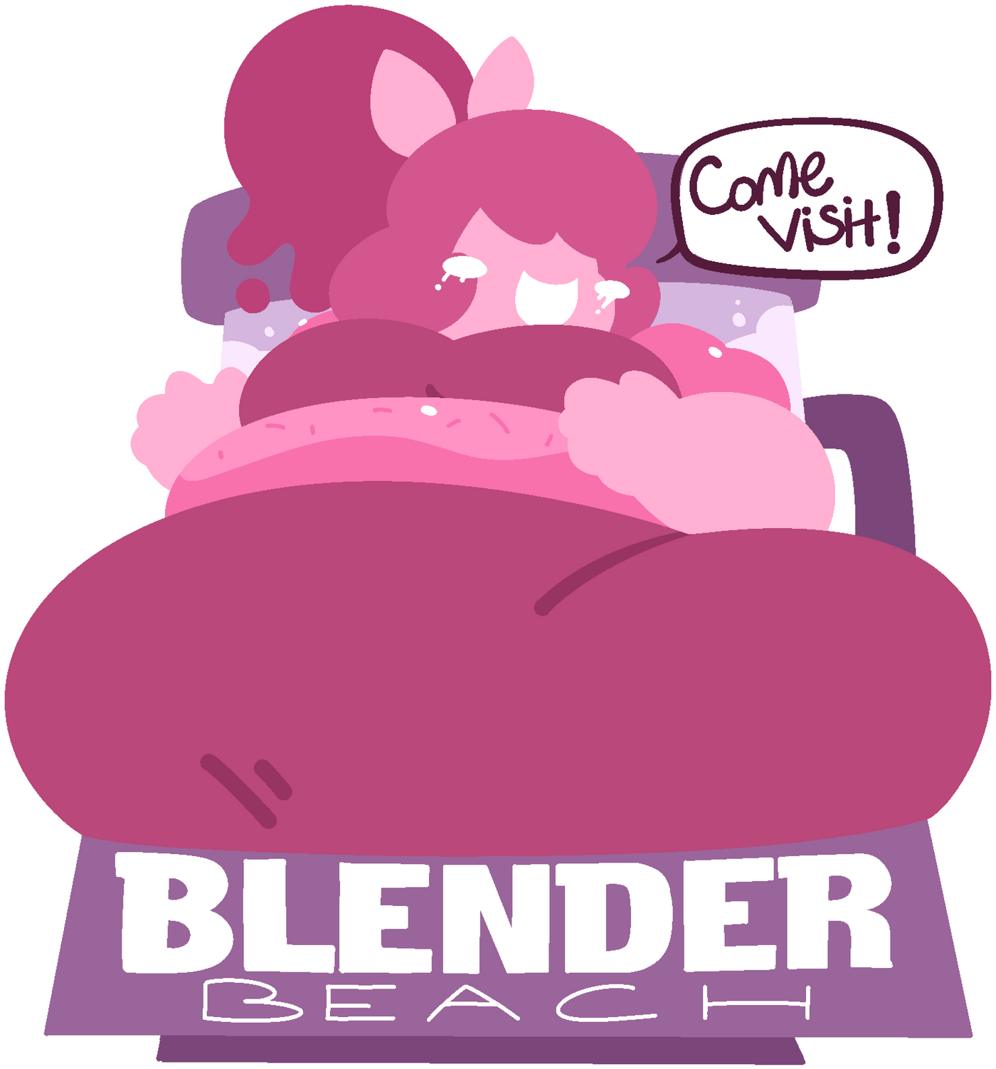 Come Visit Blender Beach! Sticker