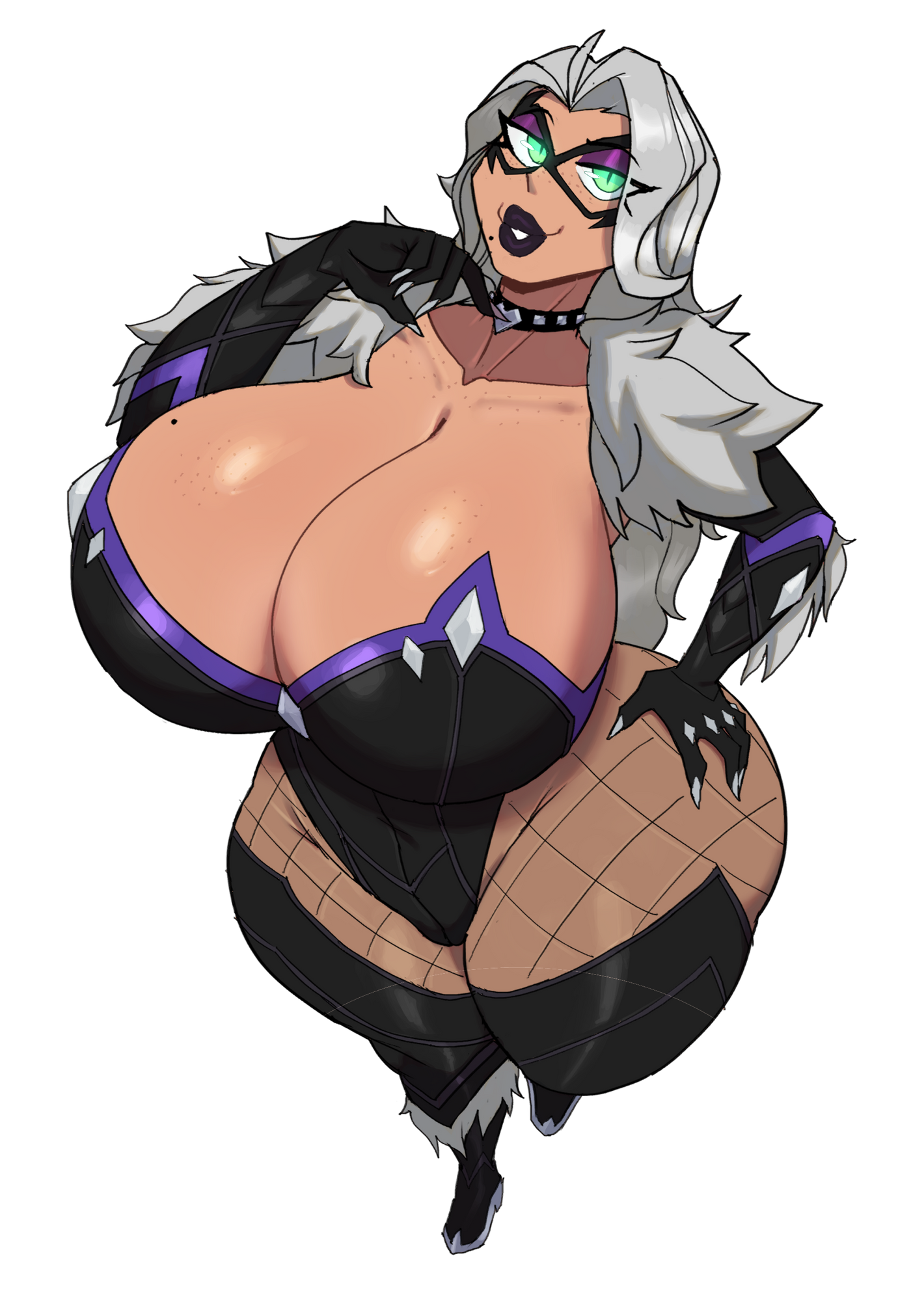 Black (Big Boober) Cat Sticker