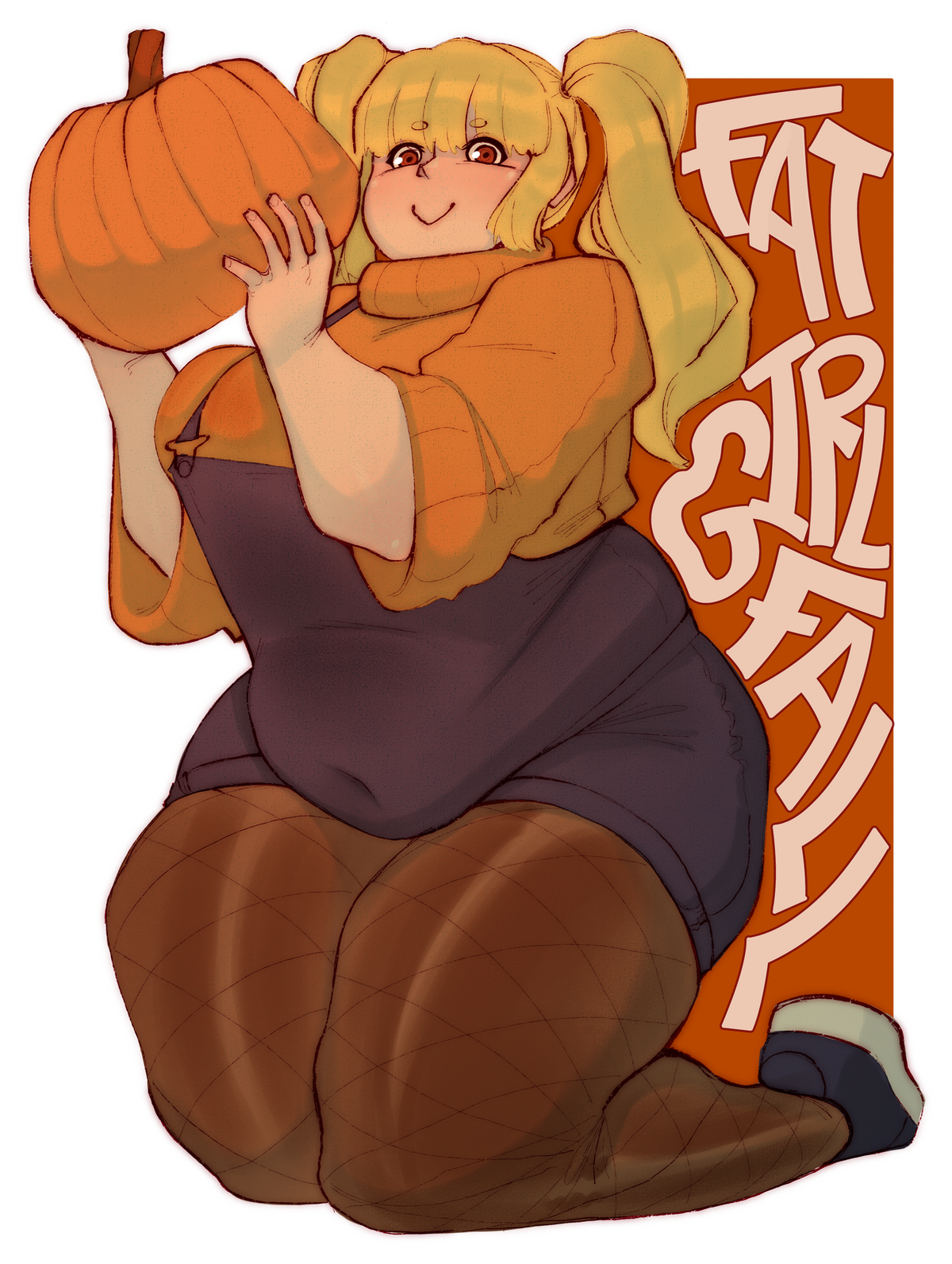 Fat Girl Fall Sticker