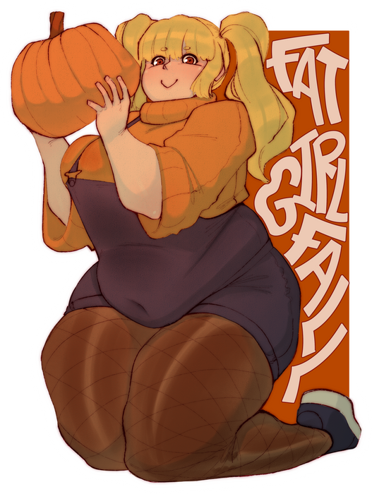 Fat Girl Fall Sticker