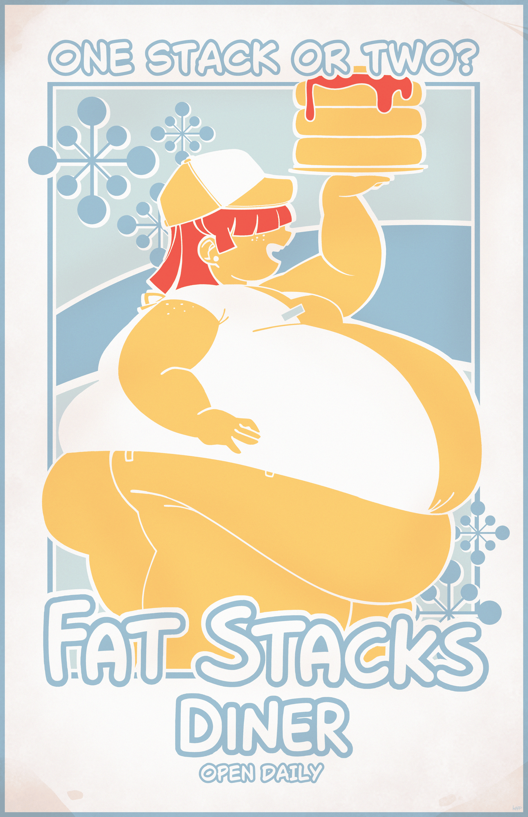 Fat Stacks Diner Vintage 11x17'' Poster — YoruNoEcchi