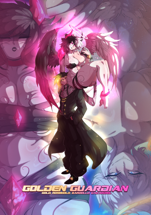 Golden Guardian Full Angels Print