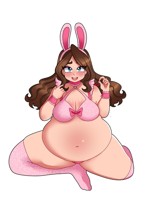 Fat Cherry Bunny Girl Sticker
