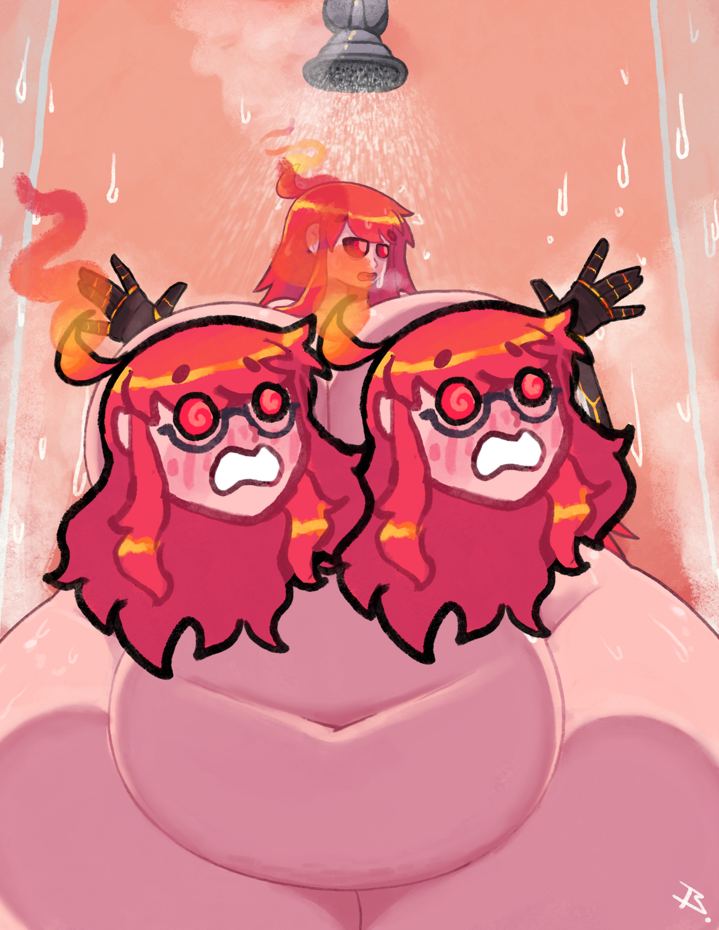 Shower Scarlet Print