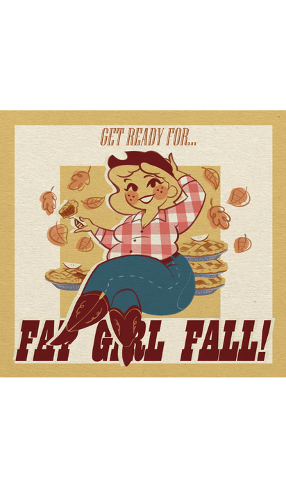 Fat Girl Fall Cowgal Sticker