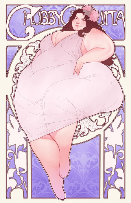 Chubby Chiquita Art Nouveau Print