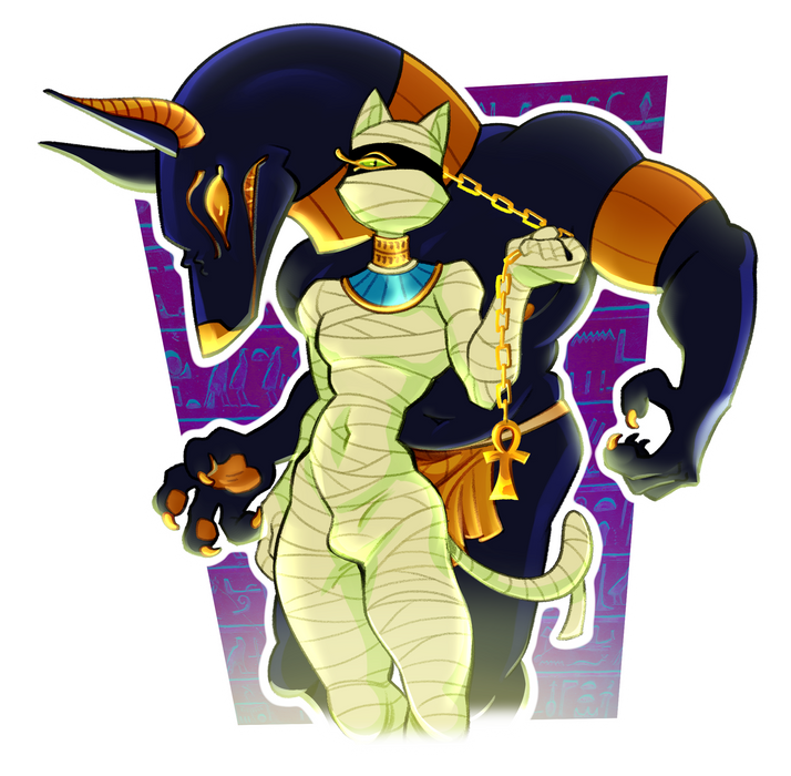 Cat Twink and Anubis 3.5'' Sticker