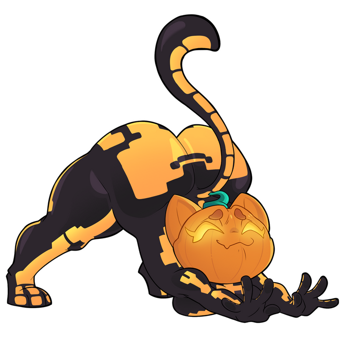 Pumpkin Cat Thick Stickers