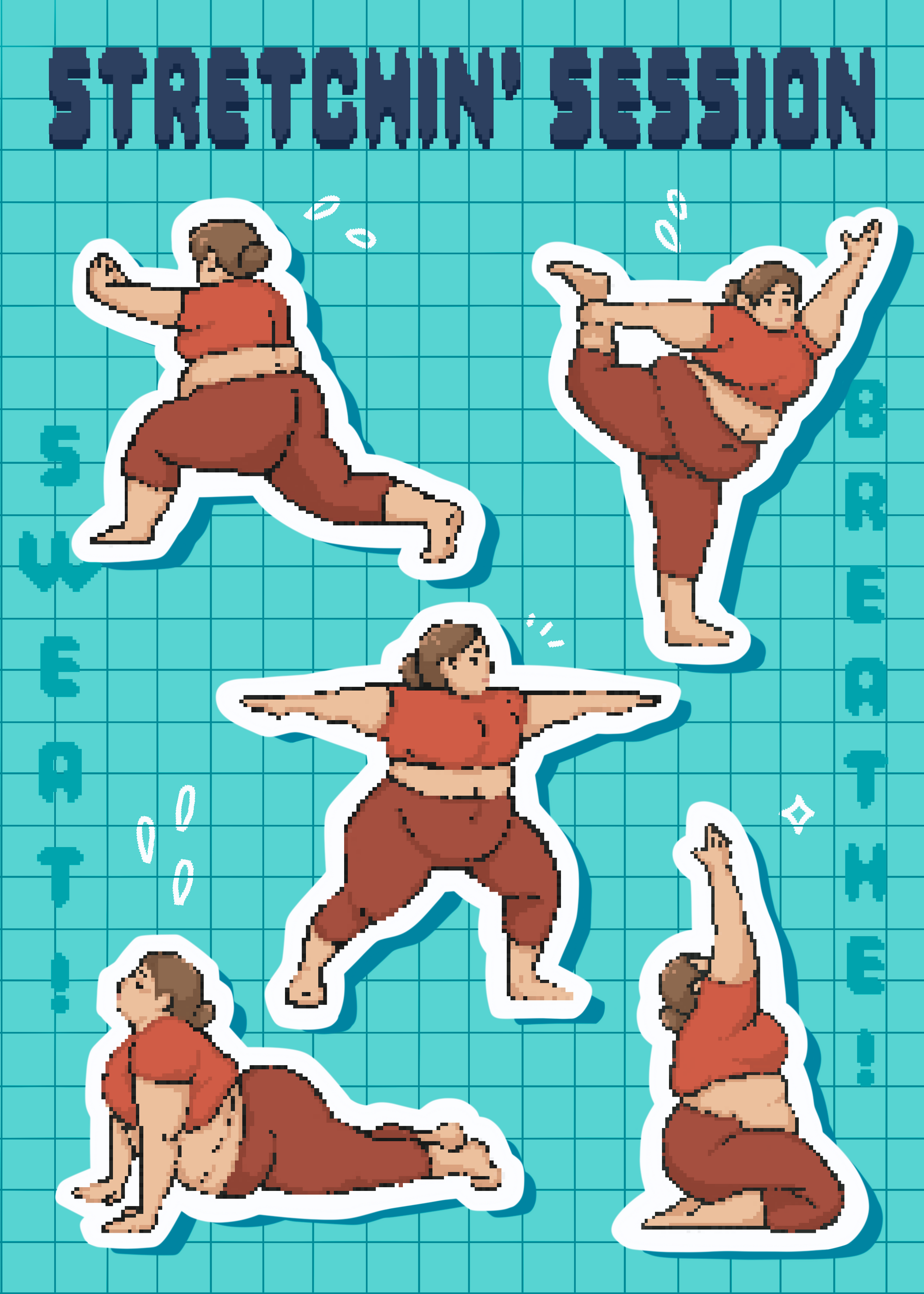 Stretchin' Session Sticker Sheet — YoruNoEcchi