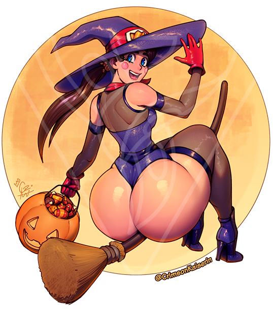 Witch Poste Halloween Pinup Sticker